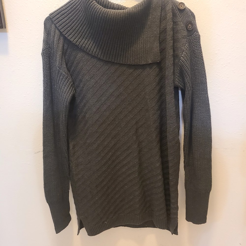 Style & Co. Gray Sweater with Button Detail